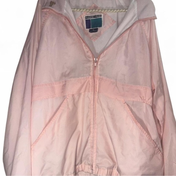 VINTAGE Pacific Trail Pale Pink Windbreaker Jacket with Angel Pin 👼🏼 - Picture 4 of 6